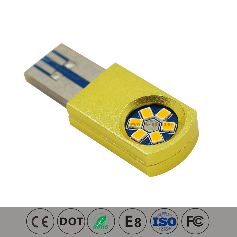 Lumière de bulbe indicateur de lumière jaune T10 personnalisée