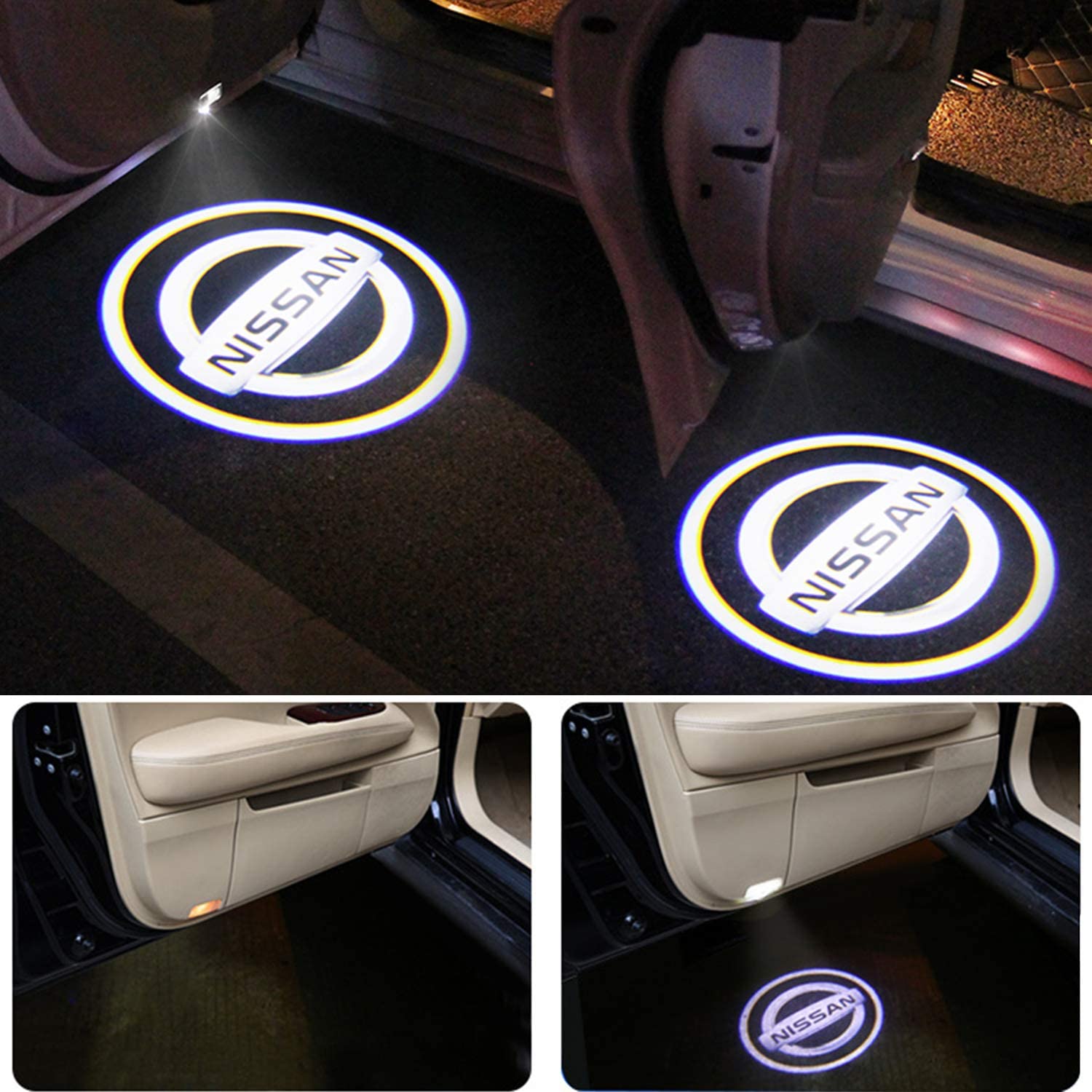 Projecteur de porte de voiture Projecteur Shadow Ghost Lights Welcome Emblem Lamp pour Nissan Altima / Armada